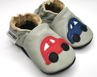 Soft Sole Leather Baby Shoes Firstwalk Infant Kids Children Car Oceanblue 12-18M