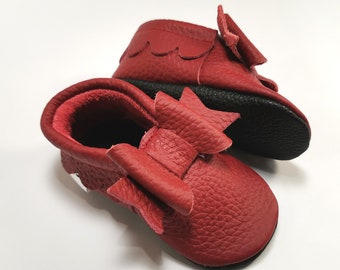 red baby boots