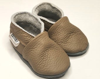 Light Brown Baby Shoes, Baby Moccasins, Leather Baby Shoes, Kids' shoes boy, Baby Slippers Girl, Baby, Baby Booties brown, Krabbelschuhe, 4