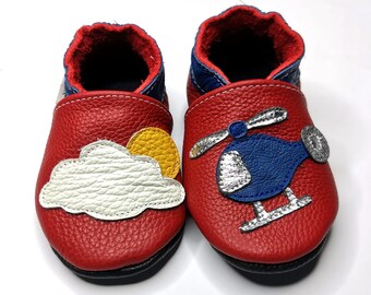 Krabbelschuhe Handgemachte Soft Bottom Neugeborenen Schuhe Shoes Leder Baumwolle 