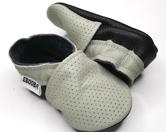 Chaussons bebe chaussures gris noir 0 6 m ebooba 812-1