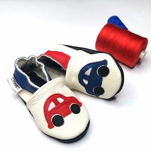 Kolorowe kapcie dziecięce Auta, buciki dziecięce chłopięce, buciki dziecięce Auta, buty dziecięce Transport, mokasyny dziecięce chłopięce, buty dla maluchów, prezent dla dziecka, 5