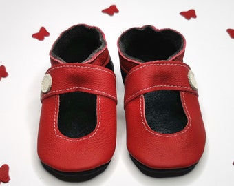 Baby Shoes, Baby Moccasins, Mary Jane, Leather Baby Shoes, Ebooba, Girls Shoes, Red Baby Shoes, Walker Baby Shoes, Unisex Baby Shoes