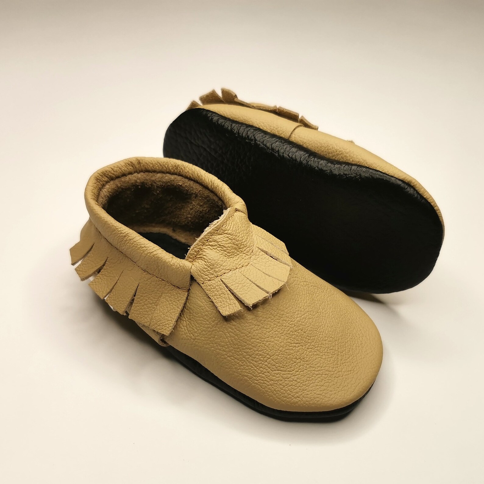 Baby Moccasins Baby Slippers Brown Baby Shoes Baby Moccs Etsy