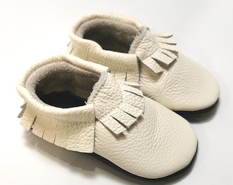 Choose color! White Toddler Moccasins, Kids Moccasins, Baby Slippers, Leather Moccs, Infant Booties, Soft Sole Shoes, Ebooba, Baby Shoes, 5