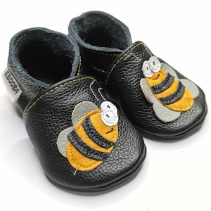 Teddy Bear Shoes, Leather Baby Shoes, Brown Baby Booties, Baby Leather Slippers, Toddler Shoe, Unisex Bootie, Kids' Slippers, Ebooba, 8 Bee
