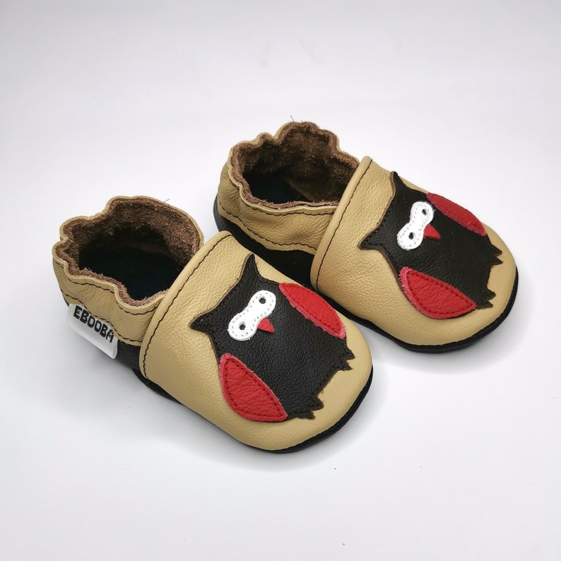 Gift baby shoes Teddy Bear Beige Leather Soft Sole Baby Shoes Baby Moccasins Baby Shoes chaussons cuir b\u00e9b\u00e9 Unisex/' baby shoes 3