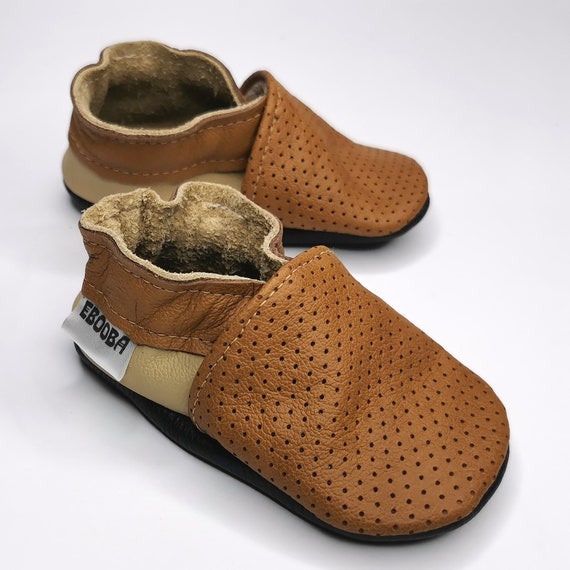 Brown Baby Shoes Leather Baby Shoes Baby Plain Slippers Ebooba Soft Sole Baby Shoes Crib Shoes Boys Shoes Girls Shoes Perforated 3 Etsy Canada