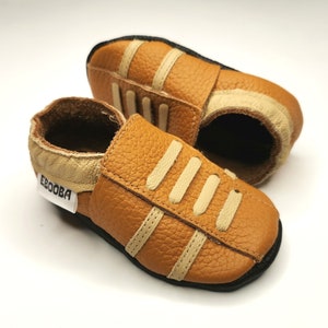 Brown&beige Baby Shoes Baby Sneakers Ebooba Leather Baby - Etsy