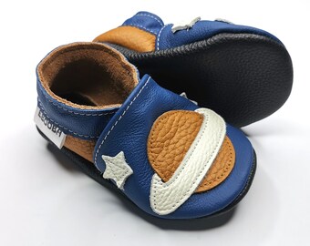 Baby shoes Soft sole baby shoes, Leather baby shoes , Toddler moccasins, Boys' shoes, Newborn shoes Gifts, Unisex, Space, 4