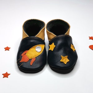 Rocket Baby shoes, Dark Blue Baby Slippers, Soft sole Shoes, Baby shoes, Baby Boy Shoes, First Birthay, Boys&#39;, Toddler Slippers
