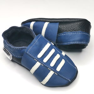 Blue baby shoes, Leather shoes Soft sole, Newborn Shoes, Baby moccasins, First walk shoes, Newborn Sneakers, Unisex, Girls&#39;, Boys&#39; shoes, 1