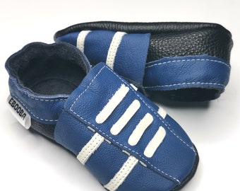 Chaussons bebe chaussures sport bleu blanc  0 6 m ebooba 610-1