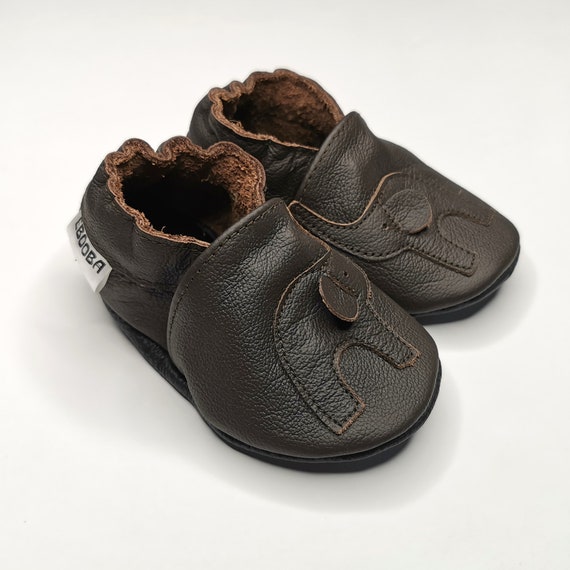 Soft Sole Baby Shoes Infant Handmade Elephant Dark Brown 2 3 Y Bebe Garcon  Fille Chaussons Cuir Souple Pour Chaussures Ebooba EL-37-DB-T-5 