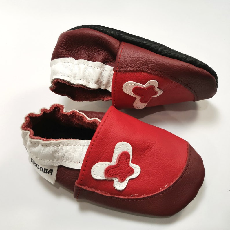 Liya's Lederpuschen Krabbelschuhe - Hausschuhe Mit Klettverschluss