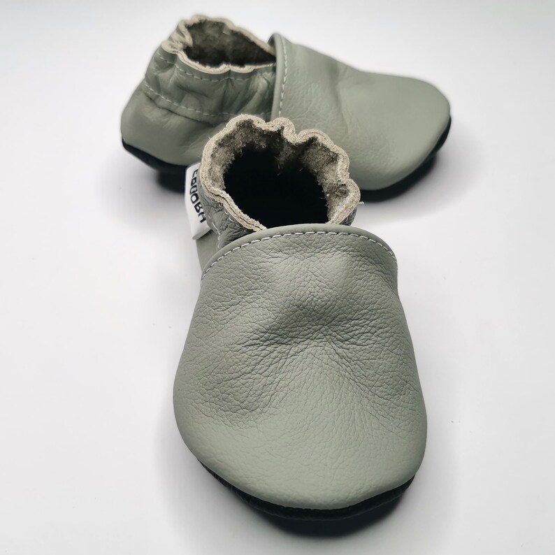 soft sole baby shoes leather infant girl dark brown 12 18 Lederpuschen chaussurese garcon fille Krabbelschuhe ebooba OT-13-DB-M-3 Light Gray