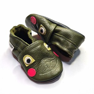 Teddy Bear Shoes, Leather Baby Shoes, Brown Baby Booties, Baby Leather Slippers, Toddler Shoe, Unisex Bootie, Kids' Slippers, Ebooba, 8 image 13