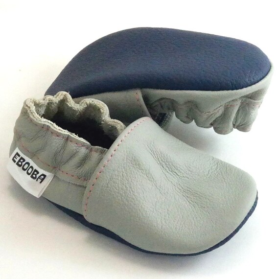grey baby moccasins