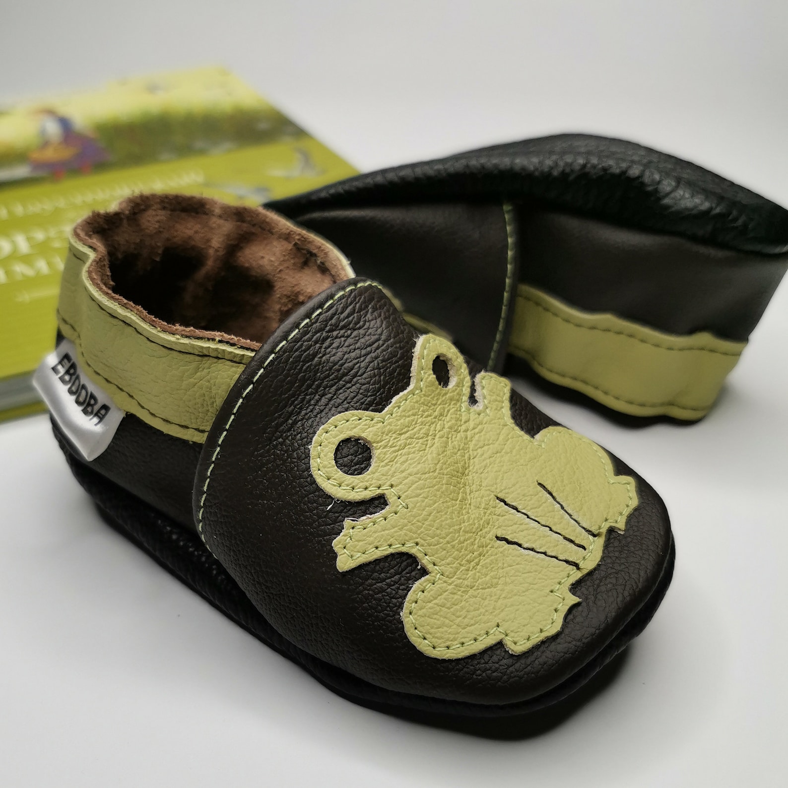 Dark Brown Baby Shoes Leather Baby Shoes Frog Soft Sole - Etsy