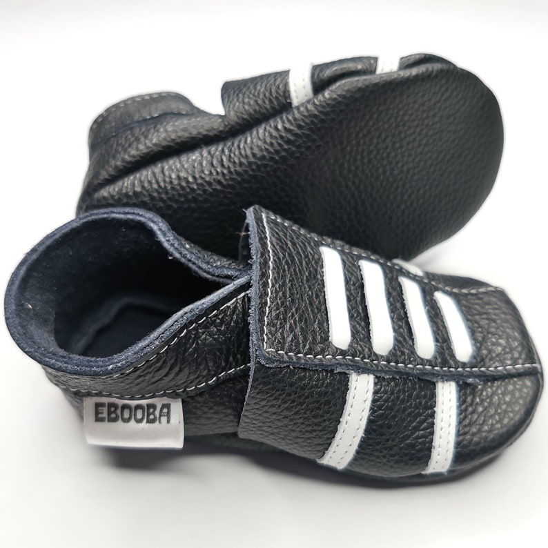 Sneakers Baby Shoes Ebooba Black Baby Shoes Soft Sole Baby Etsy