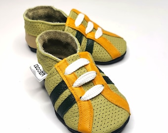 Green Baby Shoes, Baby Sneakers, Toddler Sneakers, Leather Soft Shoes, Leather Bottom Booties, Toddler Leather Booties, Ebooba, 6