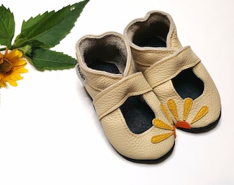 Children Sandals, Leather Kids Sandals, Baby Moccs, Ebooba, Toddler Shoes, Unisex Baby Sandals, Soft Sole Baby Shoes, Beige Baby Sandals, 7