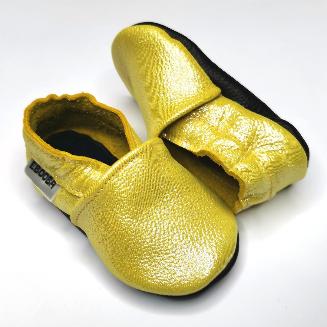 Girl Baby Shoes, Yellow Baby Shoes, Leather Baby Shoes Soft Sole ...