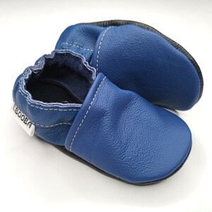 Navy Blue Baby Shoes Leather baby shoes, Baby Moccasins, Baby Soft Booties, Soft Sole, Crib Shoes, Boys' Shoes, Prewalkers Shoes, Ebooba, 1 image 10