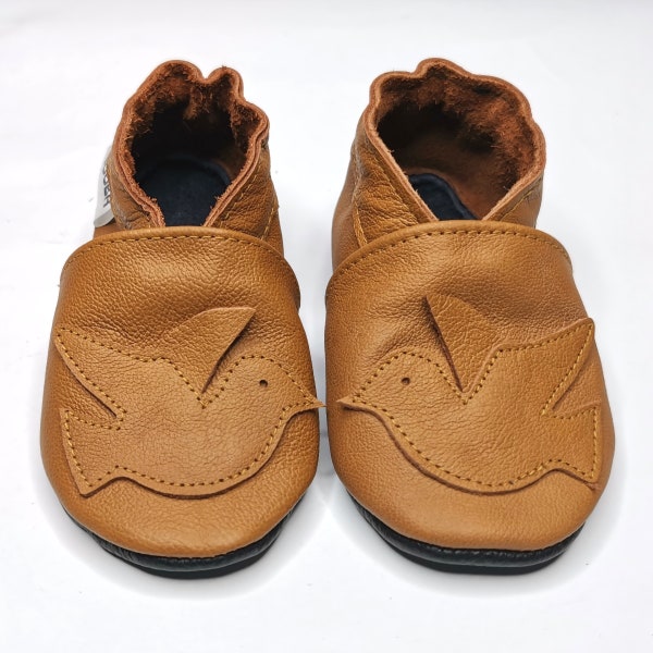 soft sole baby shoes infant kids gift birds brown 12 18 Lederpuschen chaussons chaussurese garcon fille bebe cuir souple ebooba BR-7-BR-M-3