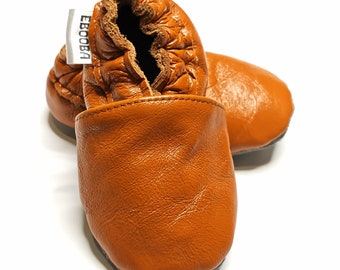 Brown Baby Shoes, Leather Baby Shoes, Ebooba, Crib Shoes, Unisex Baby Shoes, Newborn Shoes, Baby Boy Shoes, Soft Bottom Booties, 5