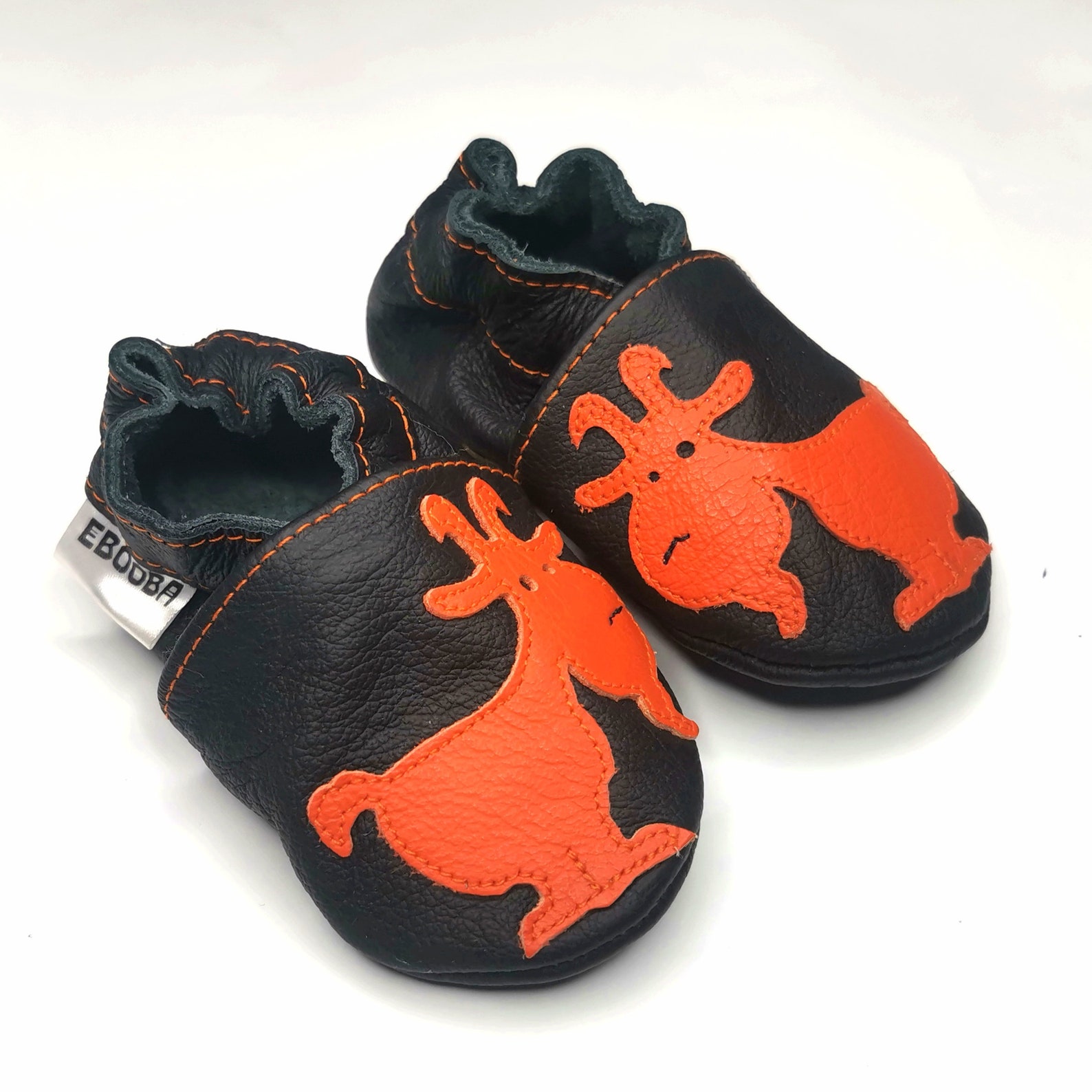 Orange Goat Baby Shoes 612 Months Soft Sole Bootie Animals Etsy
