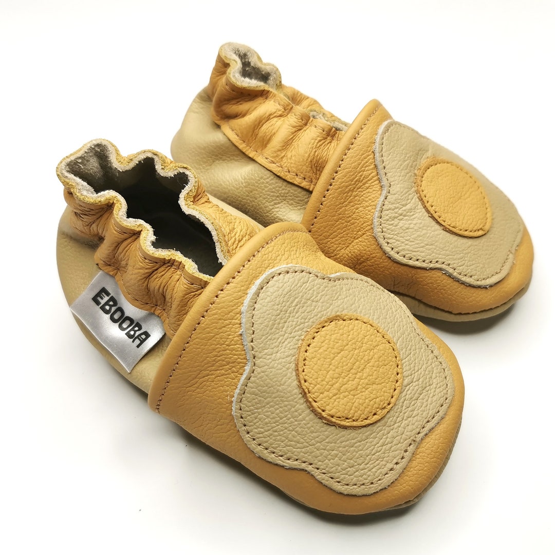 Chaussons bebe chaussures fleur jaune beige 6-12m ebooba 834-2