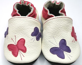 Soft Sole Baby Shoes Pink Baby Shoes Little Birds Booties Baby