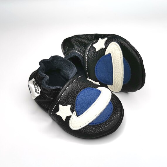Space Baby Shoes Blue Saturn Slippers Leather Baby Shoes
