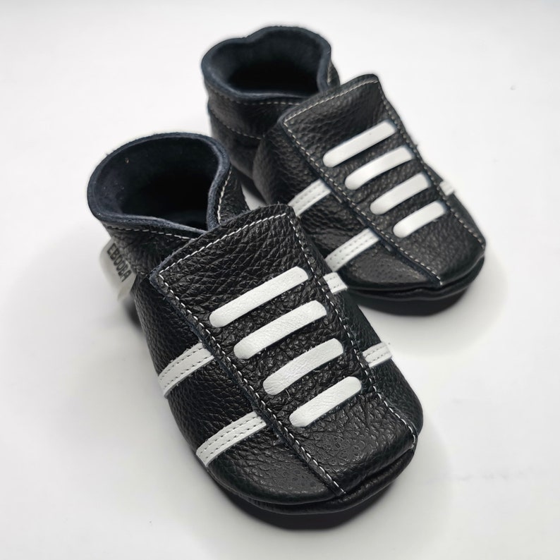 Sneakers Baby Shoes Ebooba Black Baby Shoes Soft Sole Baby Etsy