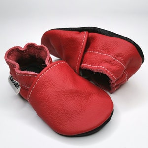 Baby shoes//Crib baby shoes//Walker Baby Shoes//Yellow Baby Shoes//Boys Shoes//Girls Shoes//Kids Shoes//Moccs//Leather Baby Shoes//Ebooba Red