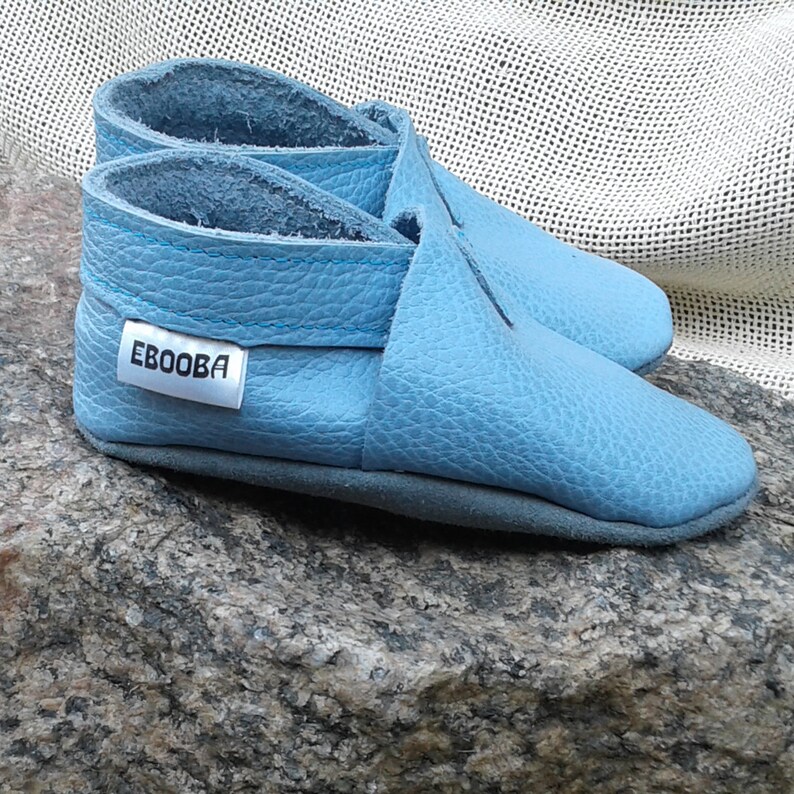 Light Blue Leather Baby Shoes, Baby Shoes, Child Soft Sole, Baby ...