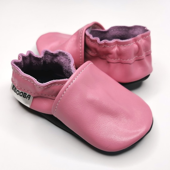 Caroline eeuwig Doe het niet Baby schoenen lederen zachte zool roze baby schoenen ebooba - Etsy België