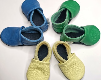 zachte tong babyschoentjes 21/22, blauwe baby schoenen 12-18 maanden,  ebooba