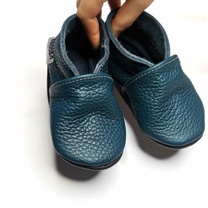 Blue Baby Shoes Leather baby shoes, Baby Moccasins, Baby Soft Booties, Soft Sole, Crib Shoes, Boys&#39; Shoes, Prewalkers Shoes, Ebooba, 3
