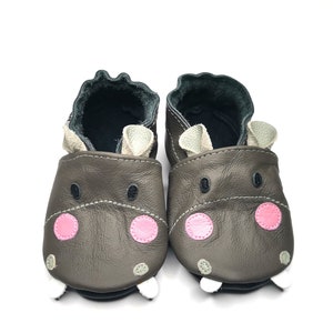 zachte tong babyschoentjes donkergrijs muis ebooba Gray Hippo