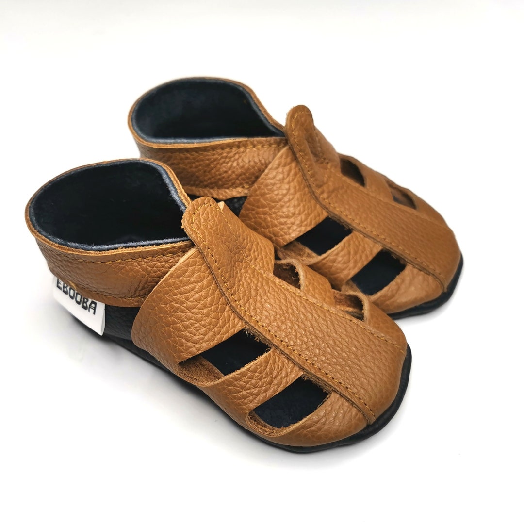 Baby Leather Shoes 1218 Months Baby Brown Sandals Soft Sole Etsy
