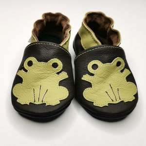 pattini di bambino 21/22, scarpe marroni suola morbida balena 12-18 mesi, ebooba Frog