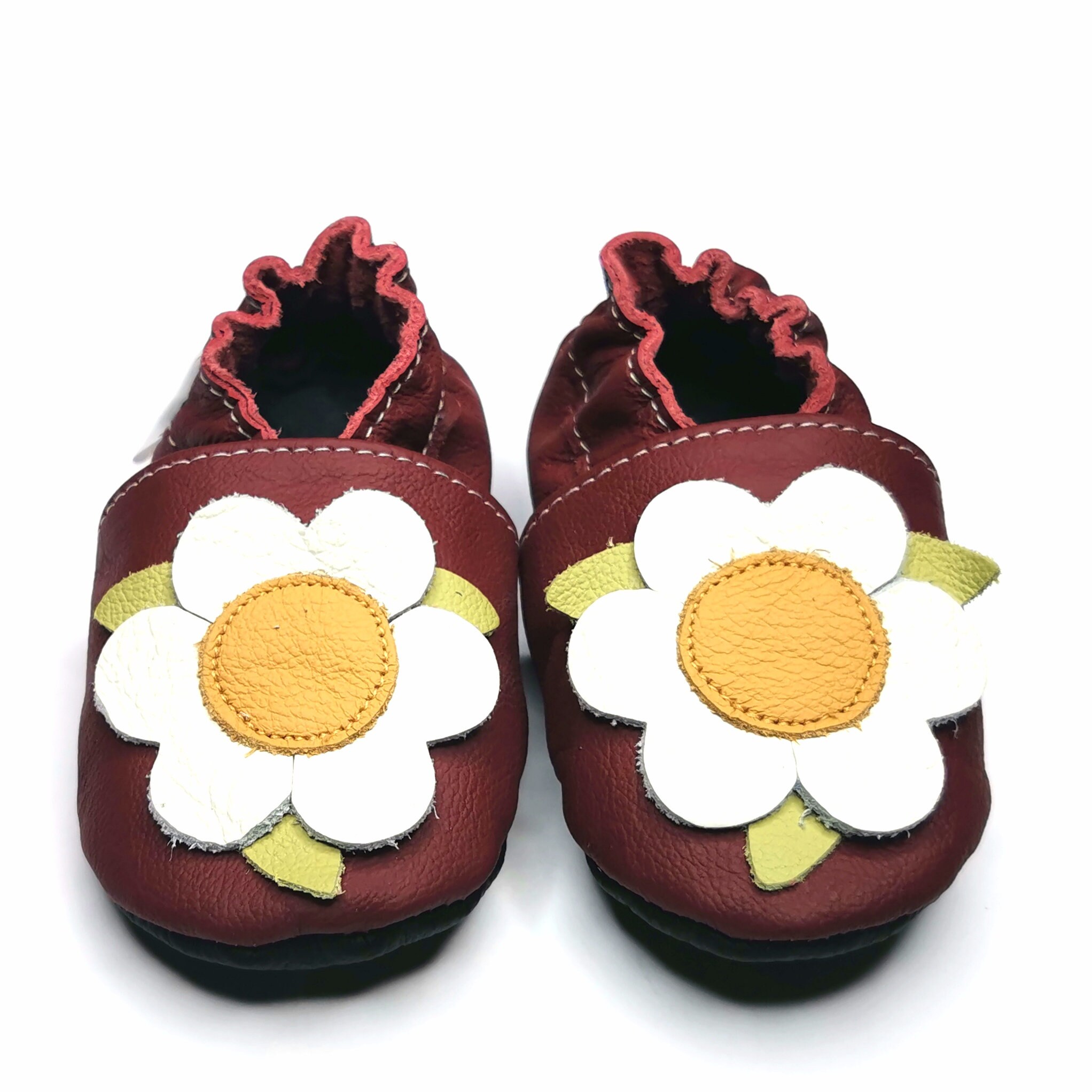 Orange Baby Shoes, Tangerine Face Booties, Leather Soft