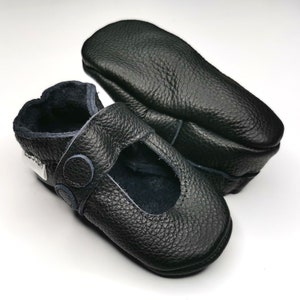 Mary Jane Baby Shoes, Black Moccasins, Leather Baby Shoes, Toddler Sandals, Ebooba, Infant Shoes, Girls&#39; Shoes, Soft Sole Booties, 8