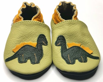 Dinosauriër zachte zool leer baby schoenen 27/28, dino babyschoentjes 4-5 Jaar, ebooba