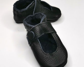 Baby Sandals, Black Baby Shoes, Leather Baby Shoes, Ebooba, Crib Baby Shoes, Girls' Shoes, Black Baby Sandals, Soft Sole Baby Shoe, 7