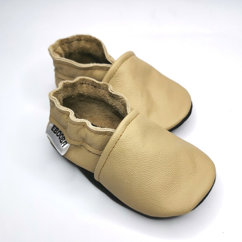 soft sole baby shoes leather infant kids dark brown 18 24 bebes garcon souple chaussons Krabbelschuhe porter ebooba OT-13-DB-M-4 Beige
