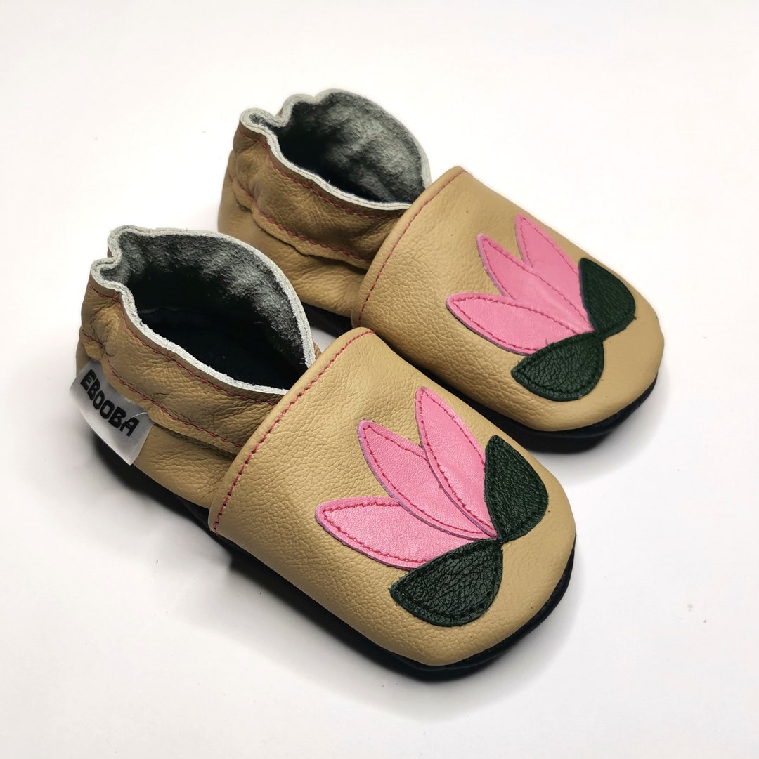 Flower Baby Shoes Leather Baby Slipper Baby Girl Moccasin Etsy