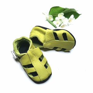 Leather Baby Shoes, Baby Sandals, Ebooba, Green Moccasins, Soft Sole Baby Shoes, Walking Shoes, Soft Sandals, Green Booties, Leather Booties